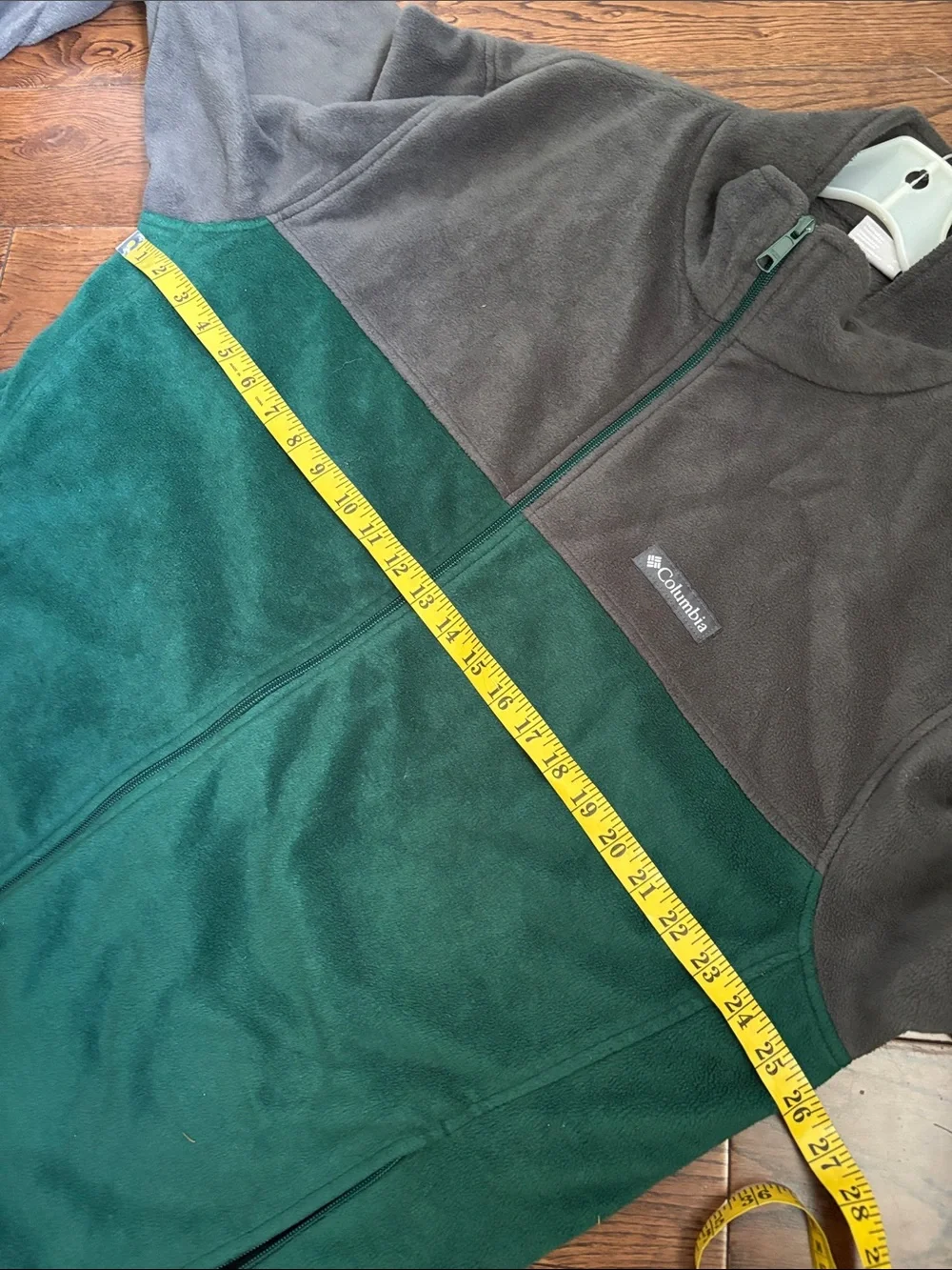 Columbia Men's Green and Gray Full-Zip Fleece Jacket size 2X High neck warm cozy
